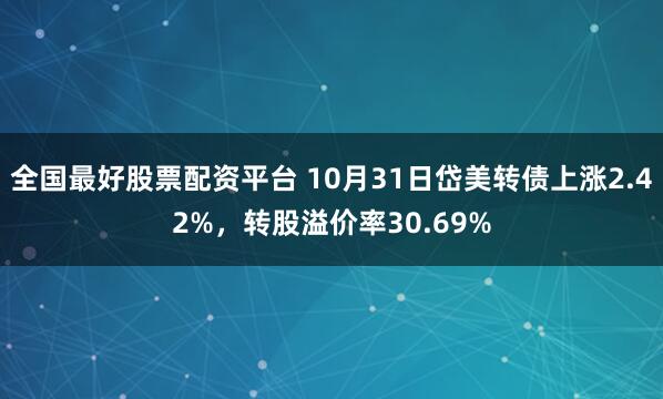 全国最好股票配资平台 10月31日岱美转债上涨2.42%，转股溢价率30.69%